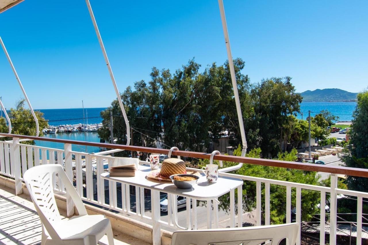 Lavish & Spacious Apt With Stunning Seaview, 10 Min Ath Airport Artemida  Eksteriør billede
